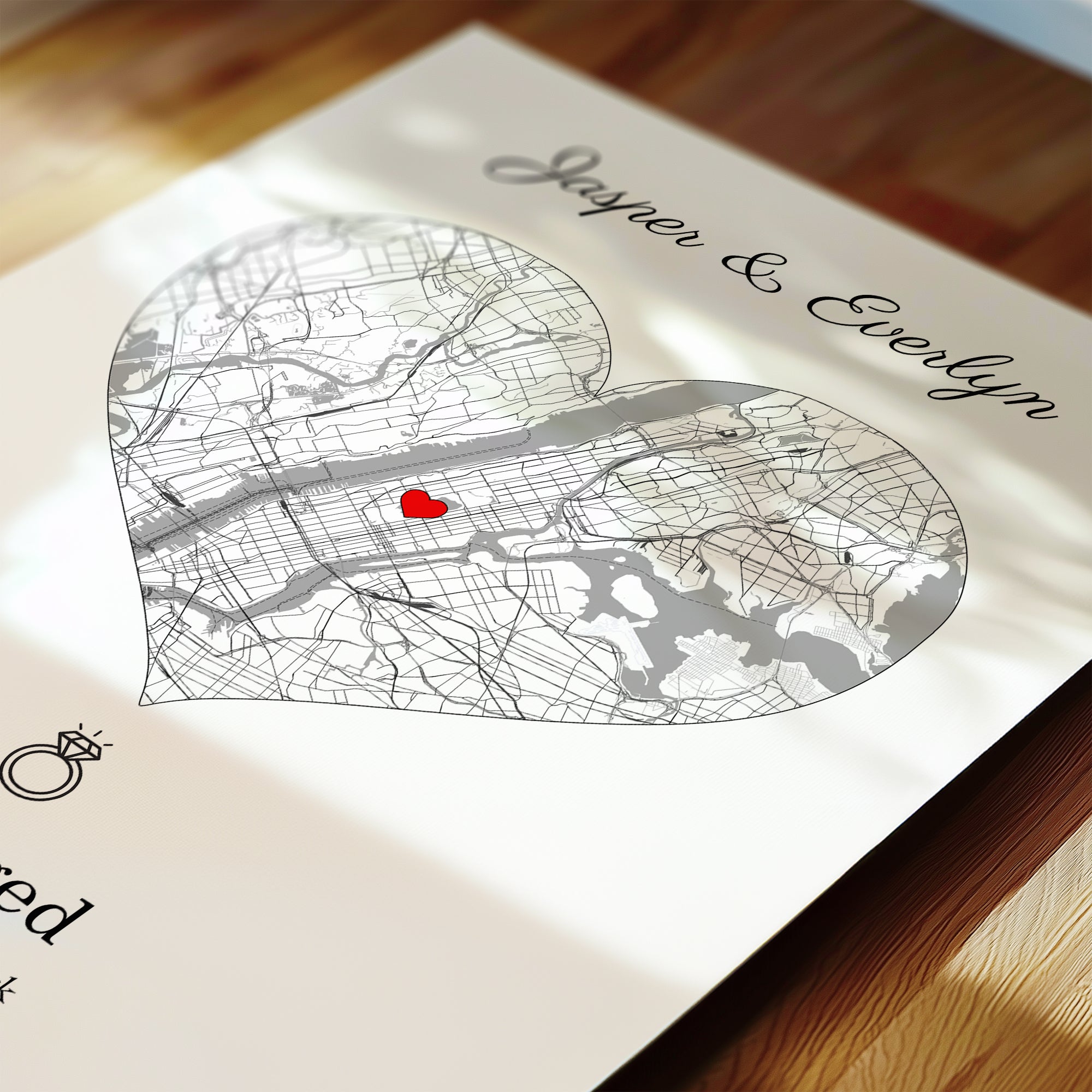 Personalised Street Map Heart Print