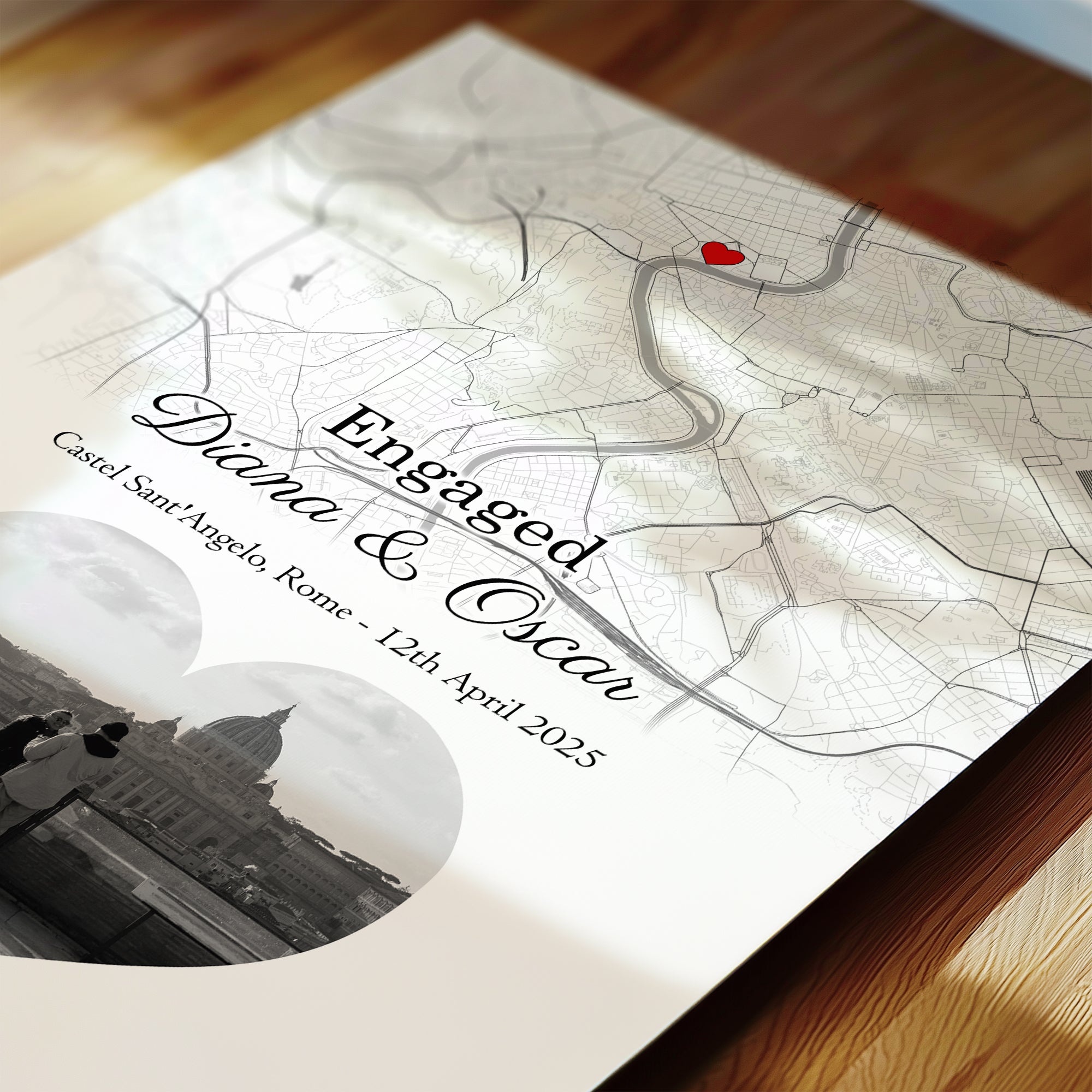 Personalised Street Map Heart Photo Print