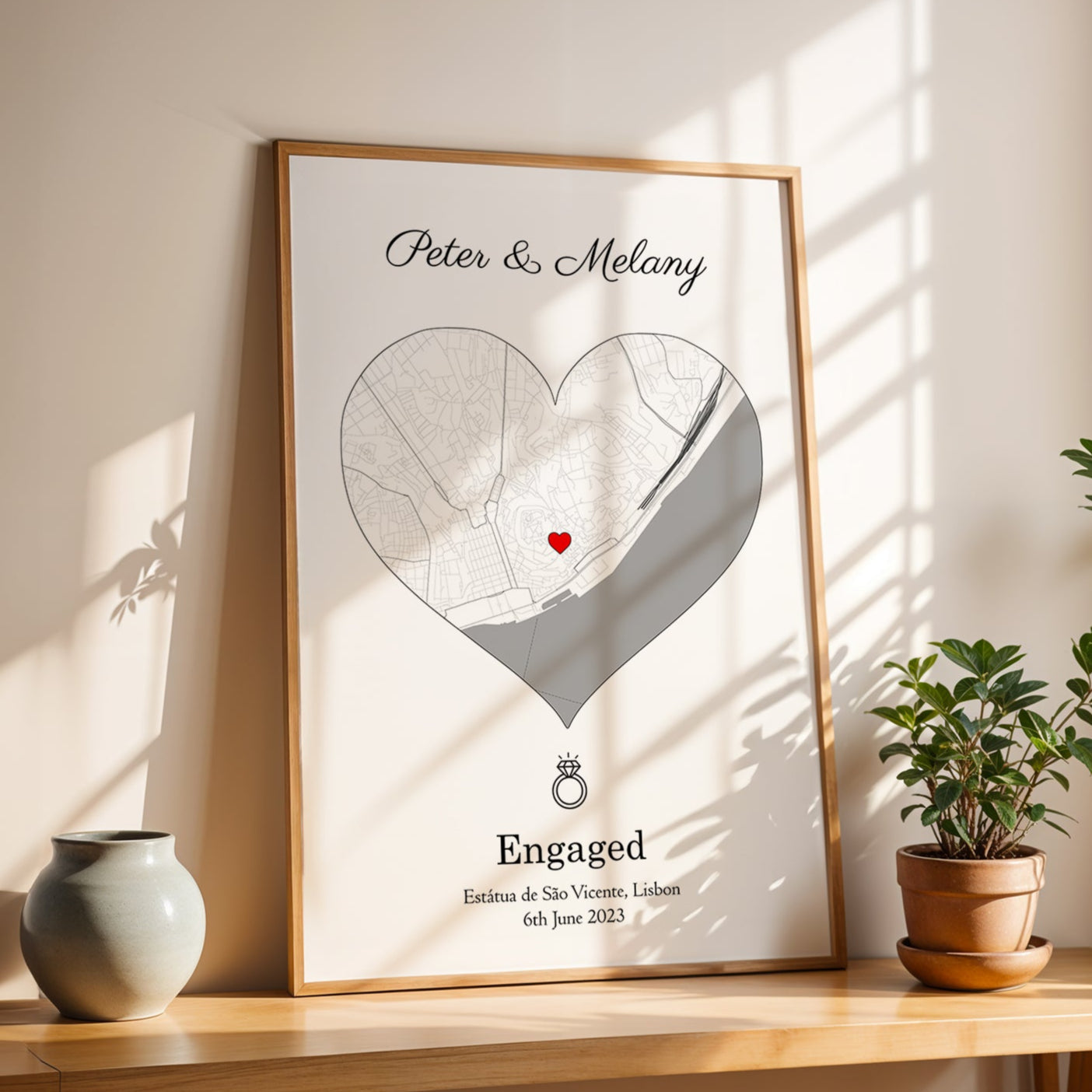 Personalised Street Map Heart Print