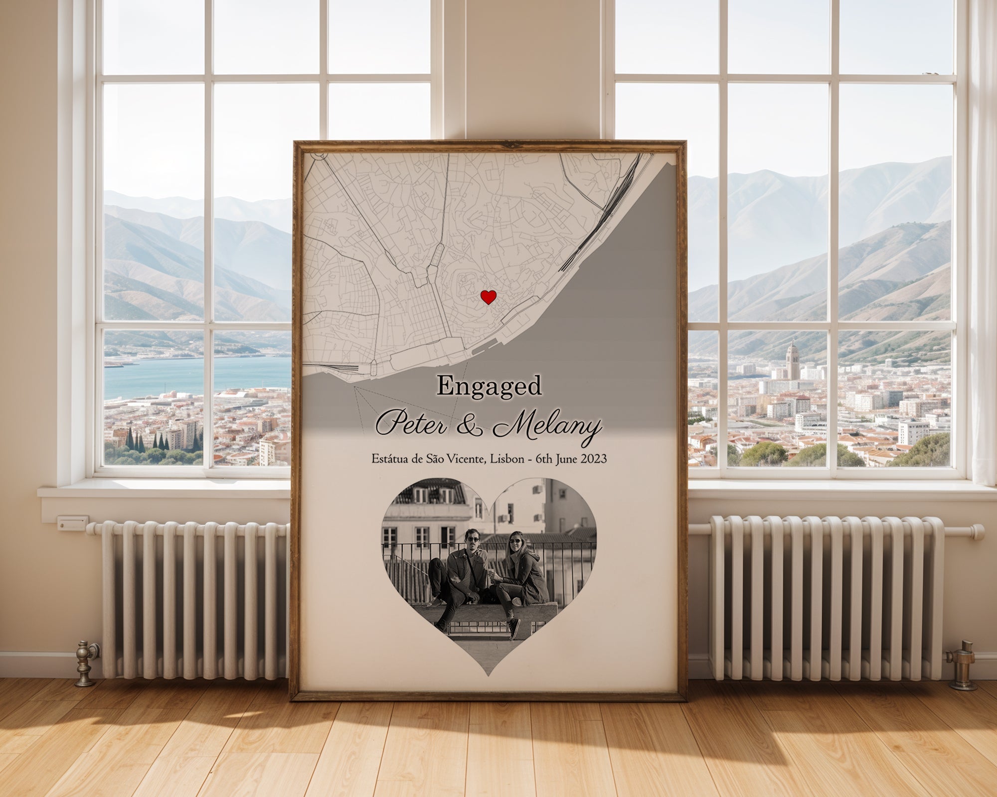 Personalised Street Map Heart Photo Print