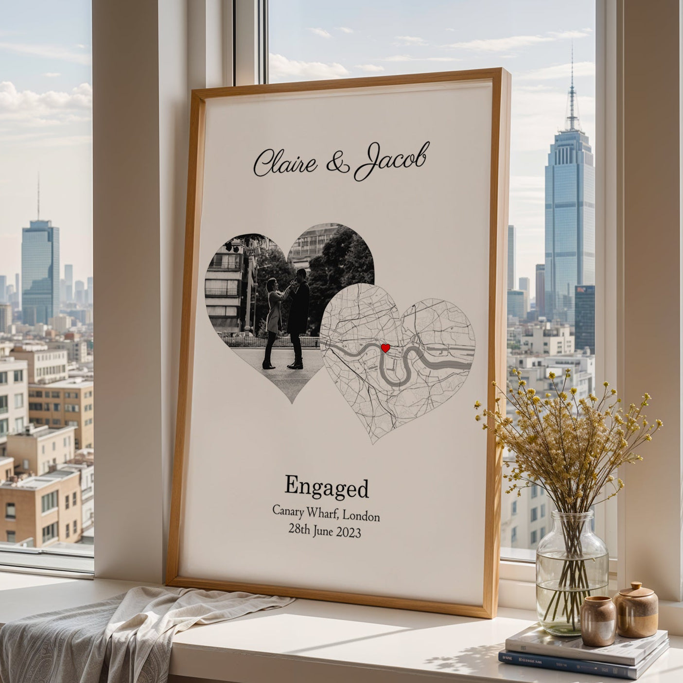 Personalised Street Map Photo Heart Print