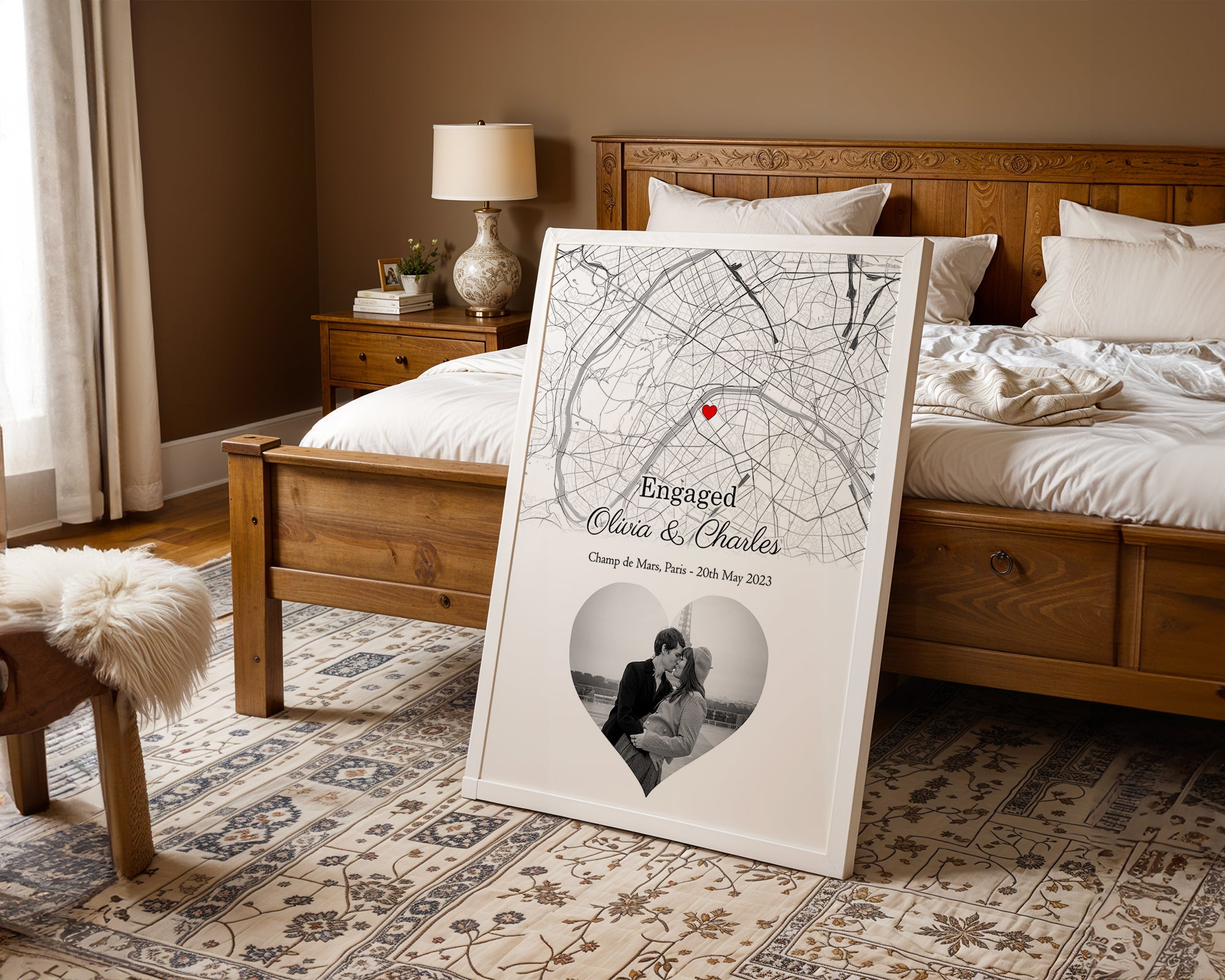 Personalised Street Map Heart Photo Print