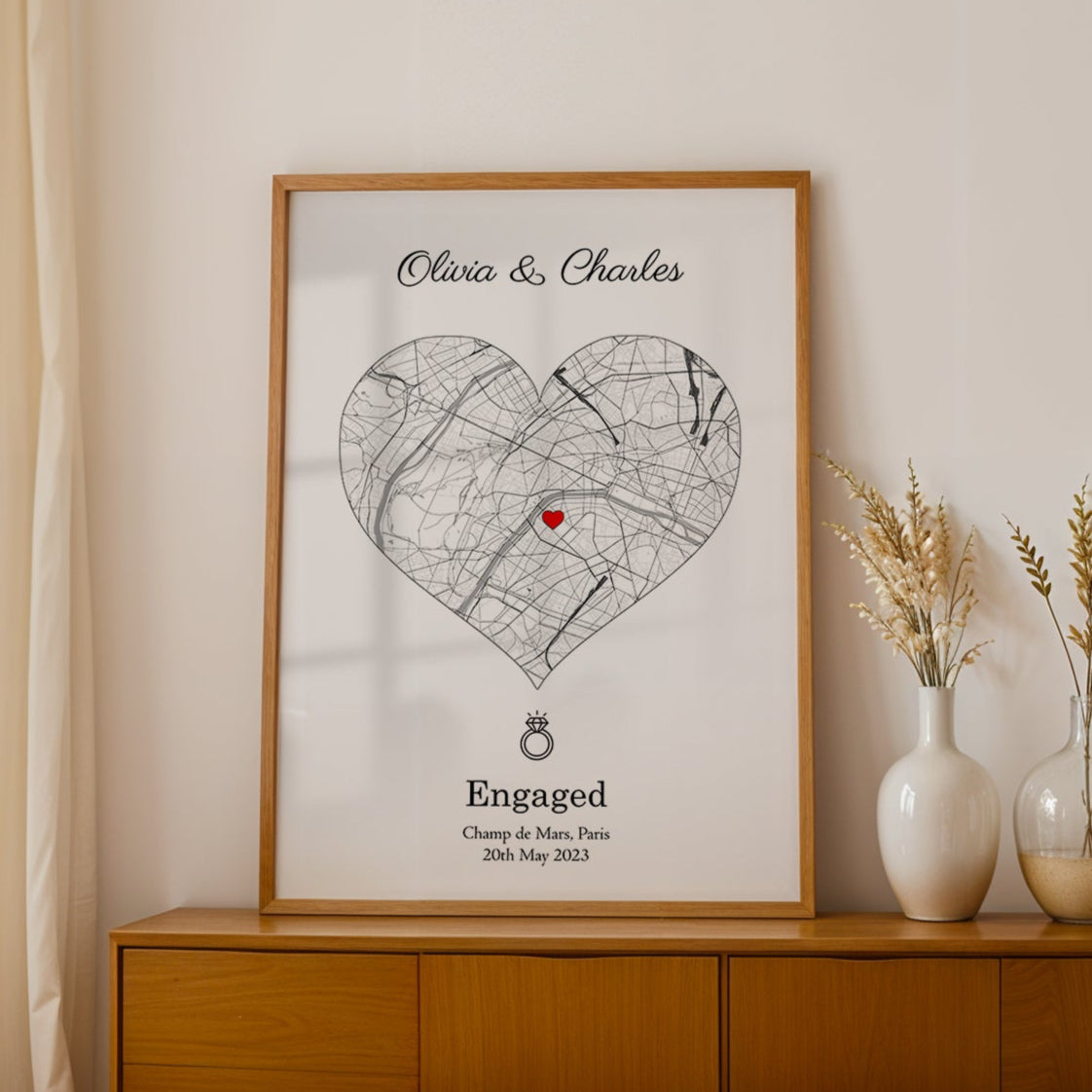 Personalised Street Map Heart Print