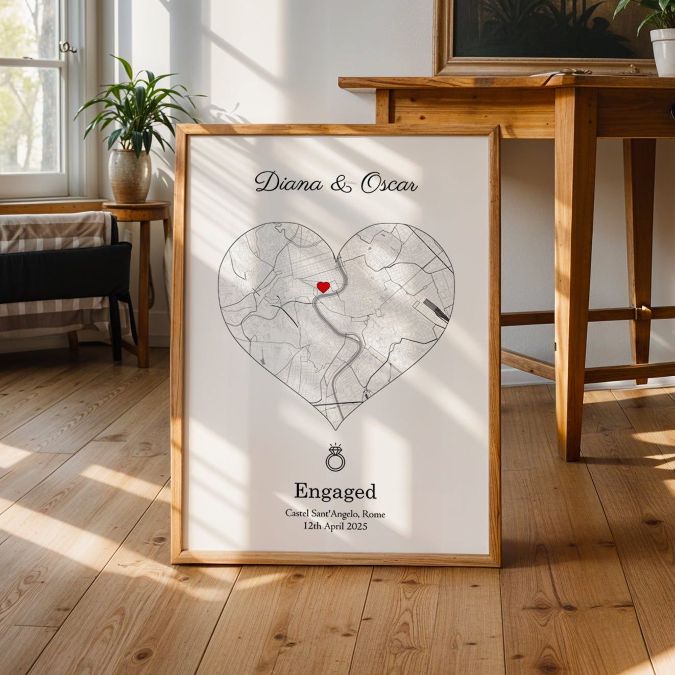 Personalised Street Map Heart Print
