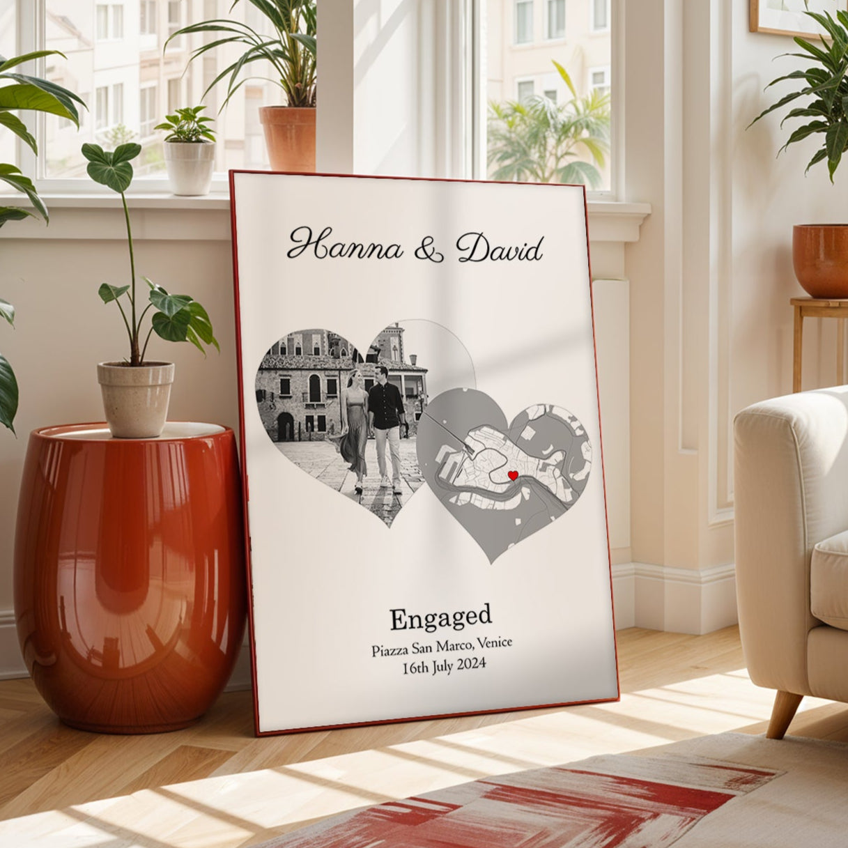 Personalised Street Map Photo Heart Print
