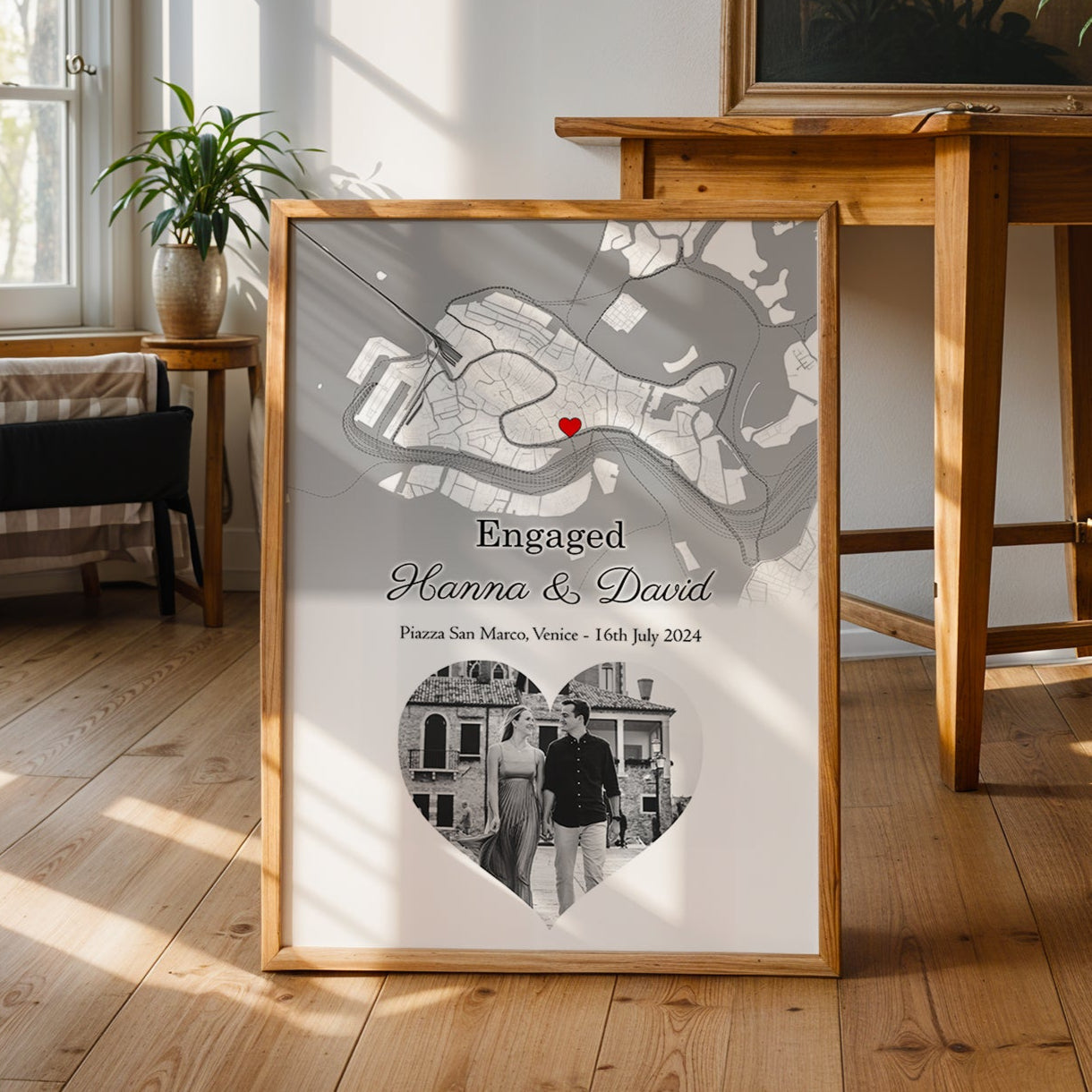 Personalised Street Map Heart Photo Print