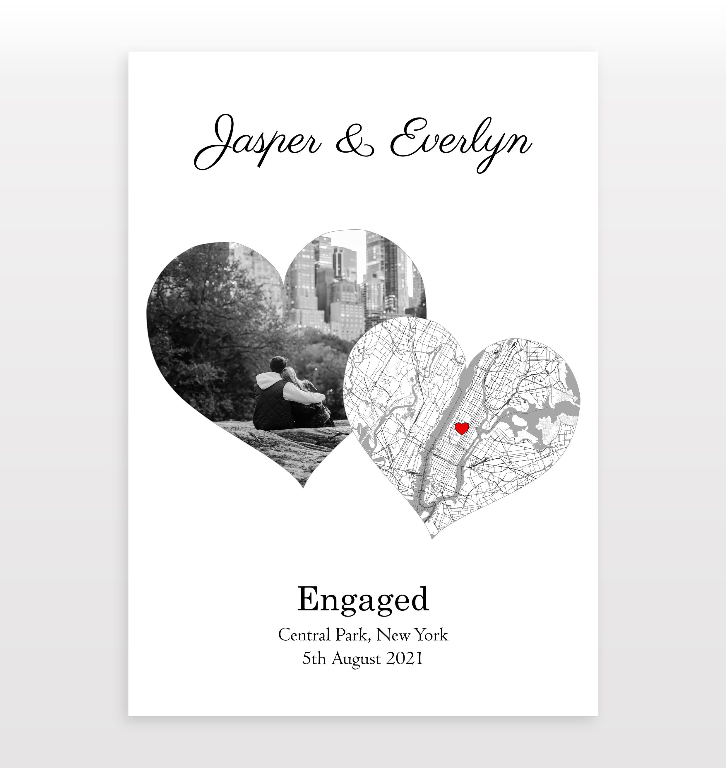 Personalised Street Map Photo Heart Print