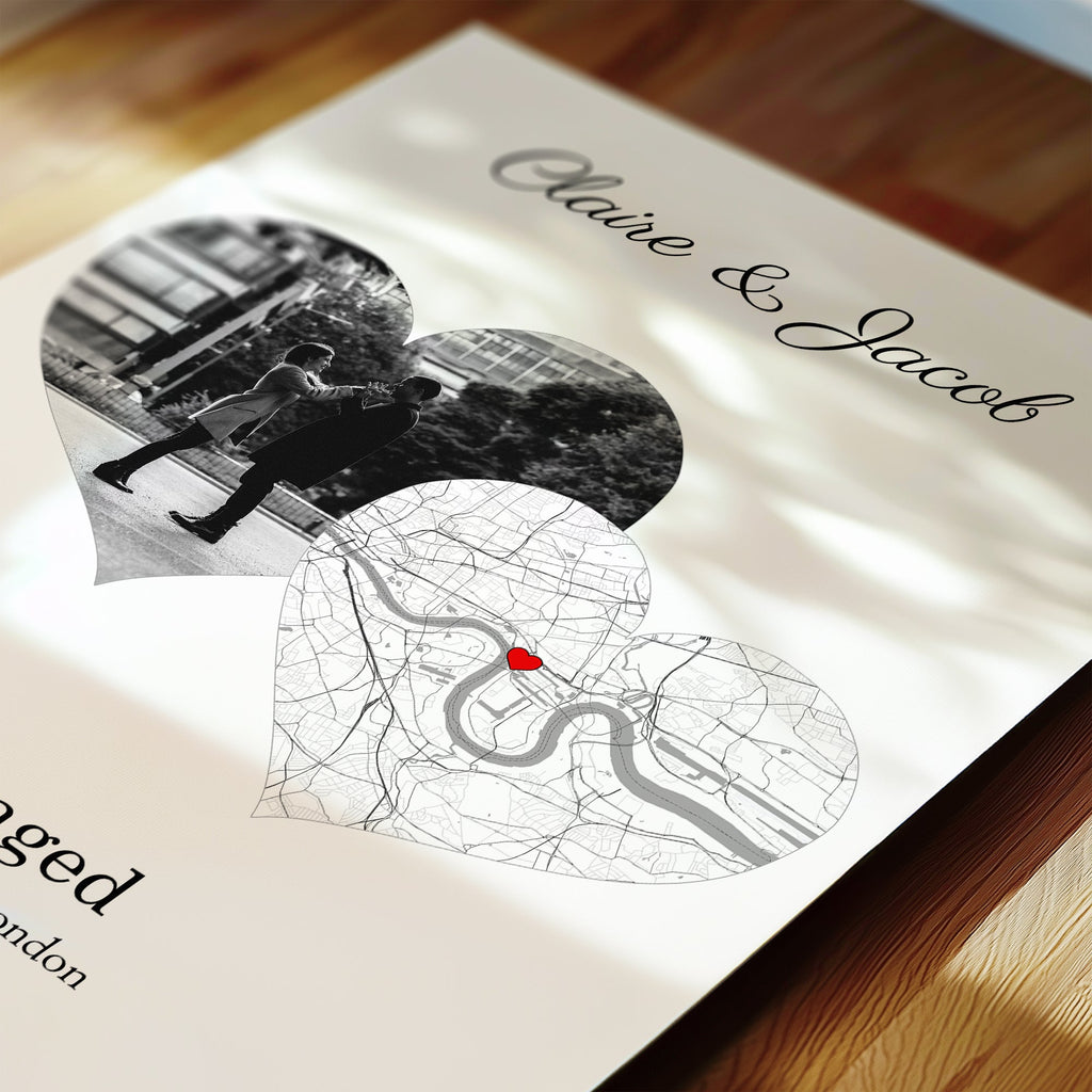 Personalised Street Map Photo Heart Print