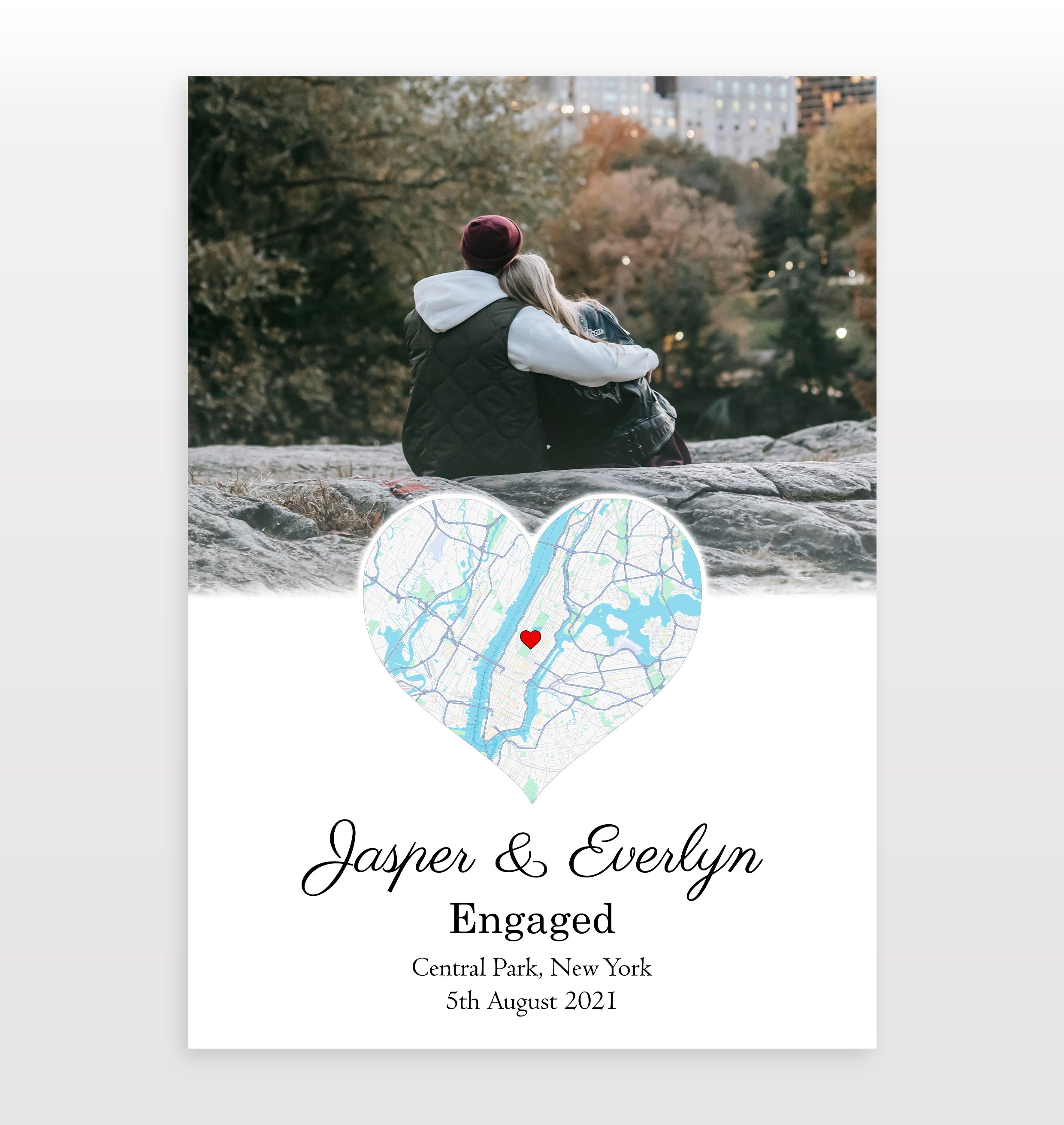 Personalised Street Heart Map Photo Print