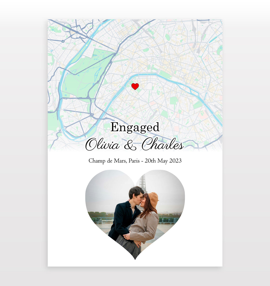 Personalised Street Map Heart Photo Print