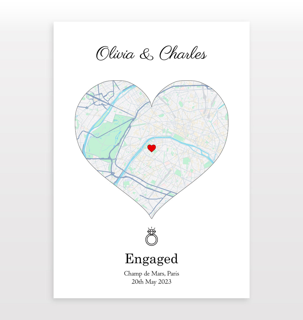 Personalised Street Map Heart Print