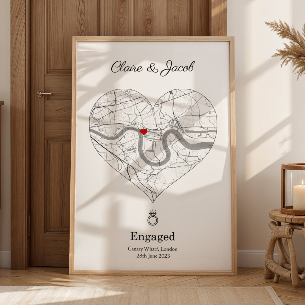 Personalised Street Map Heart Print