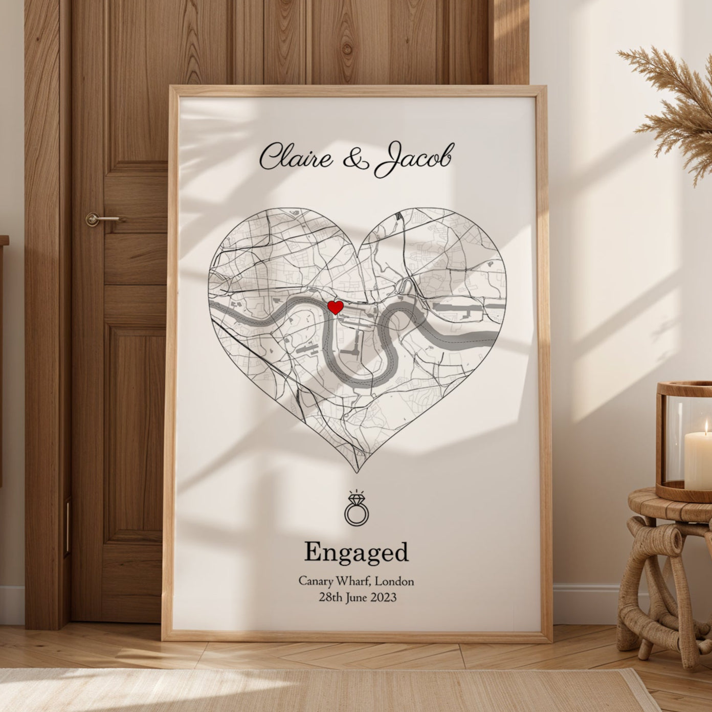 Personalised Street Map Heart Print
