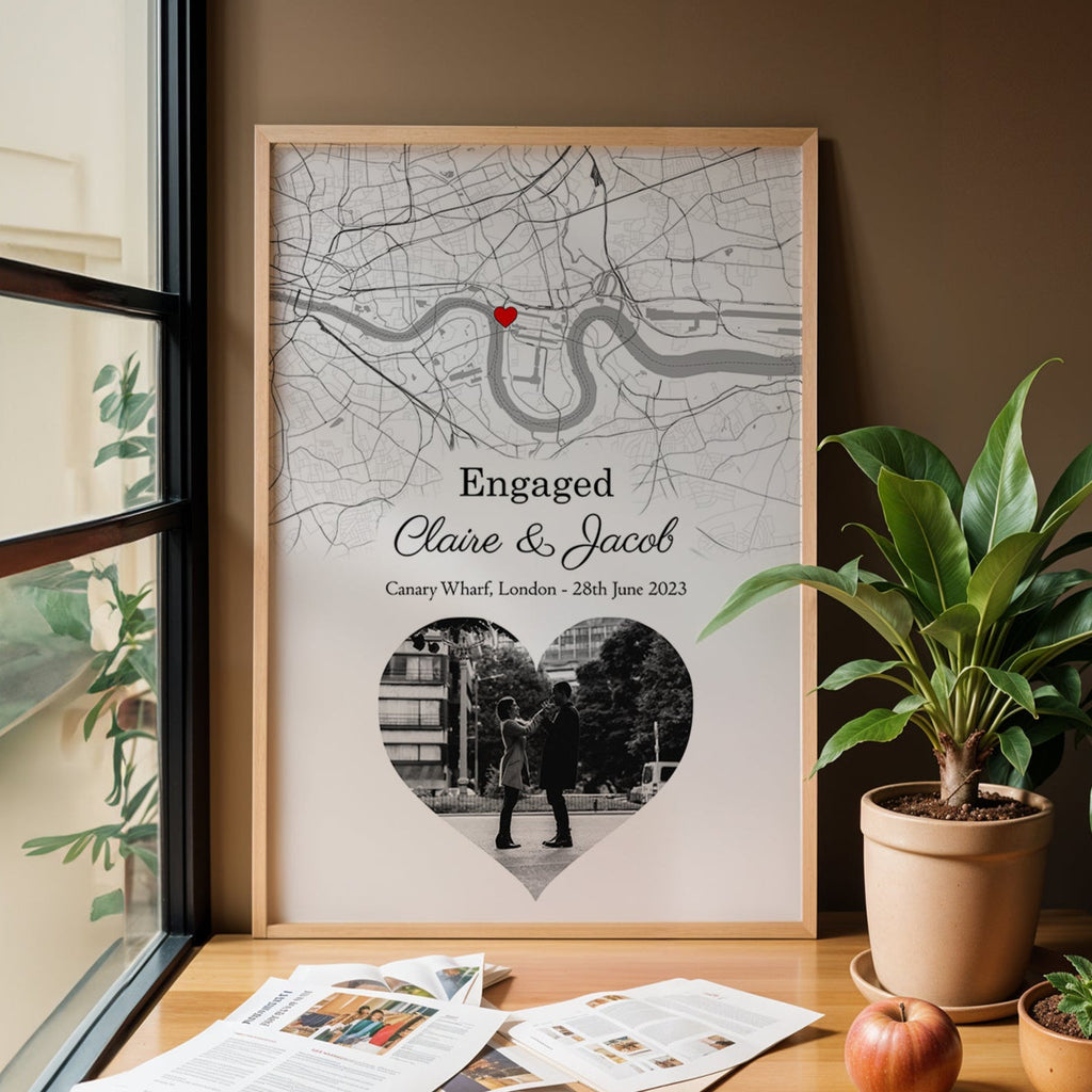 Personalised Street Map Heart Photo Print