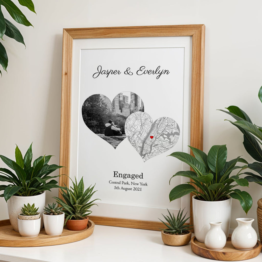 Personalised Street Map Photo Heart Print