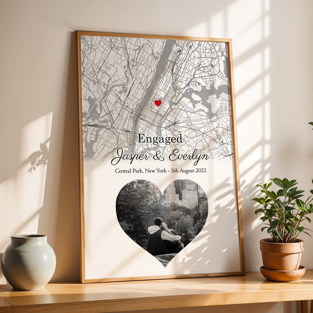 Personalised Street Map Heart Photo Print
