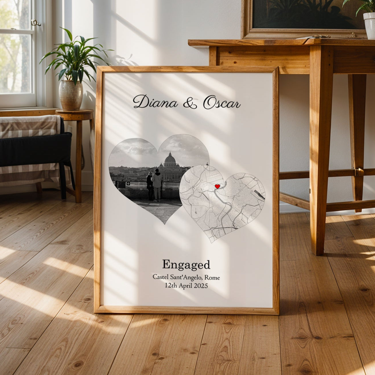 Personalised Street Map Photo Heart Print