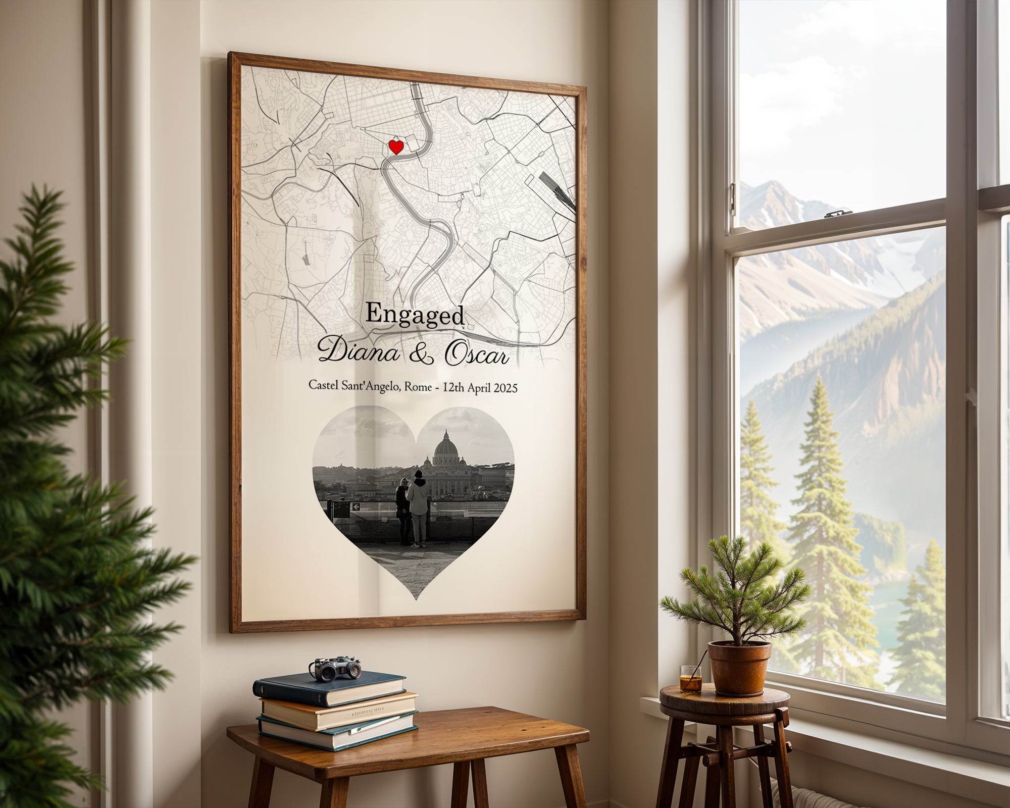 Personalised Street Map Heart Photo Print