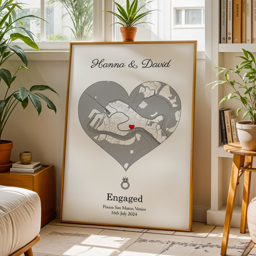 Personalised Street Map Heart Print