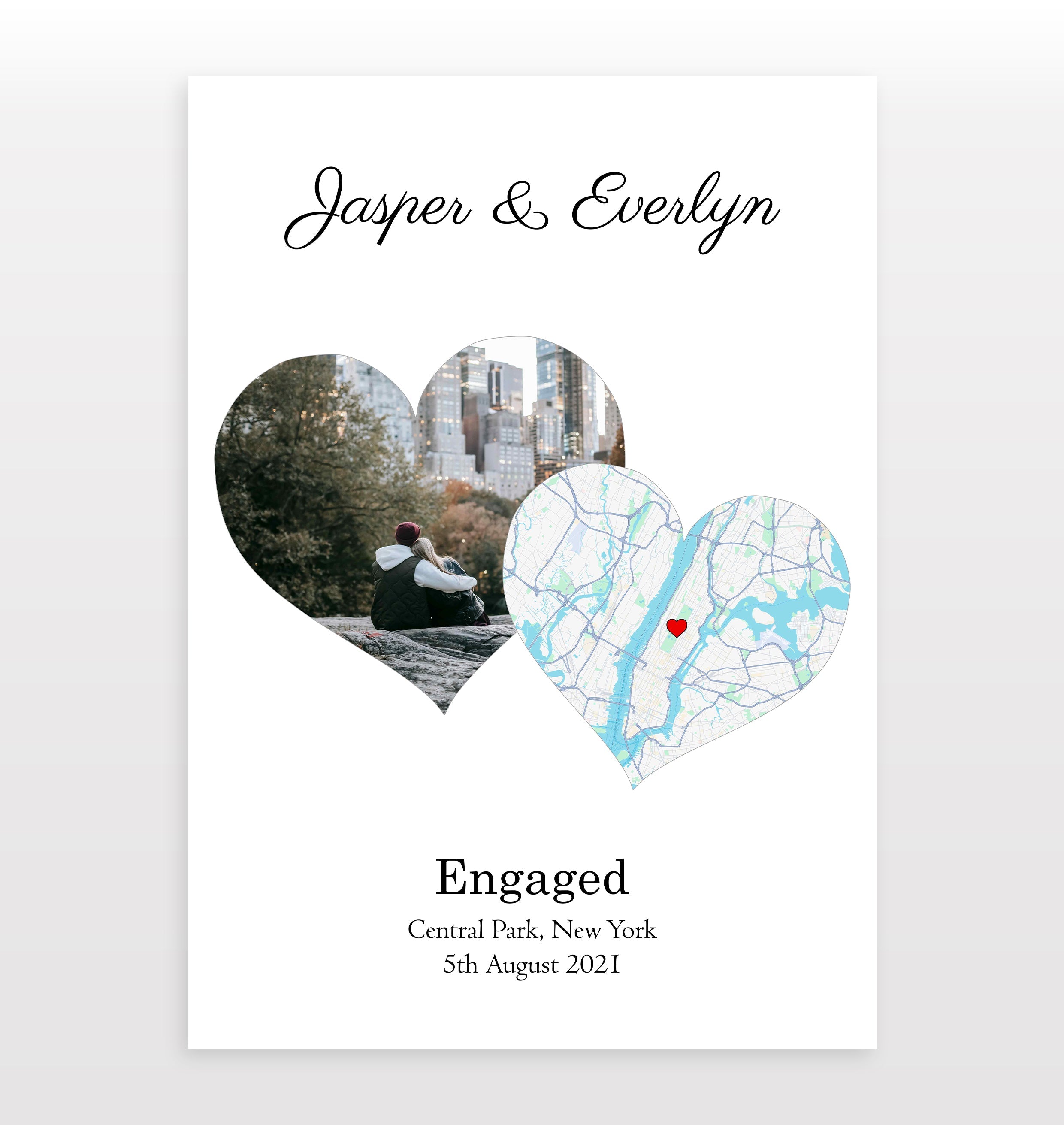 Personalised Street Map Photo Heart Print